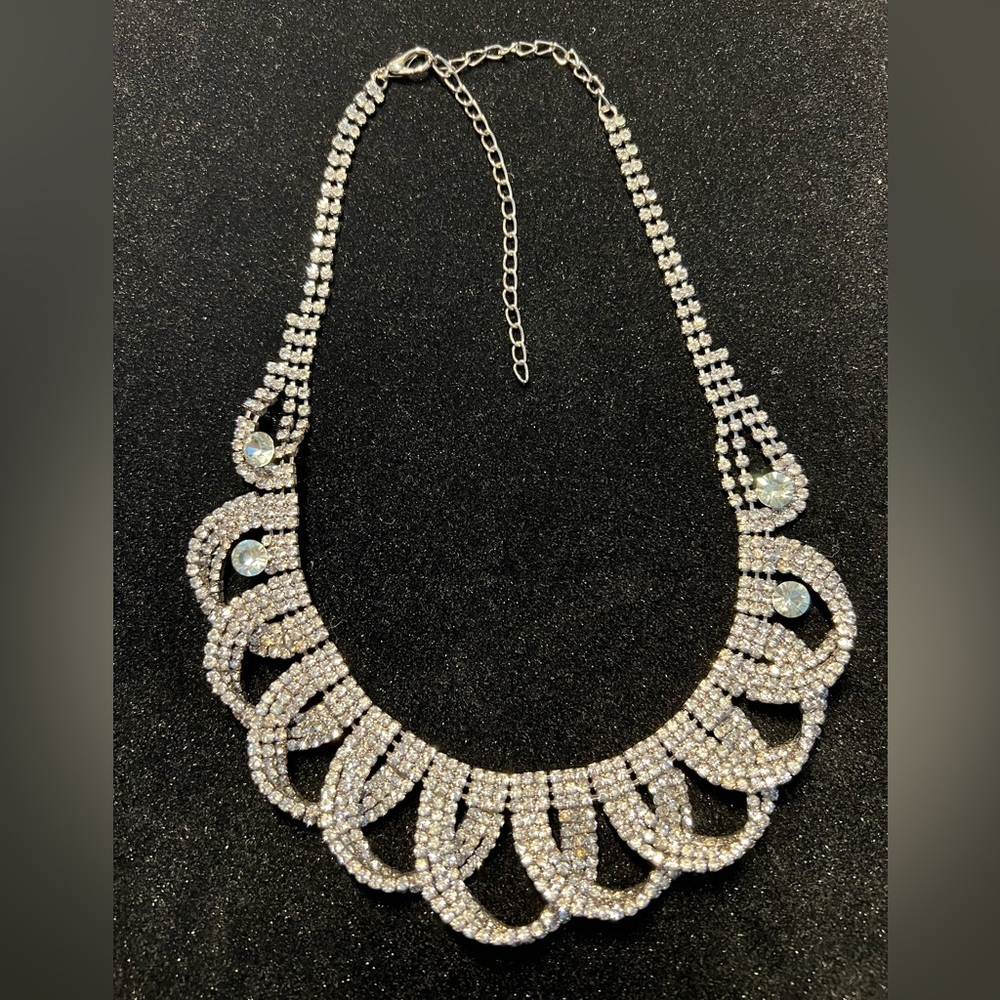 Necklace Looped Rhinestone Statement
